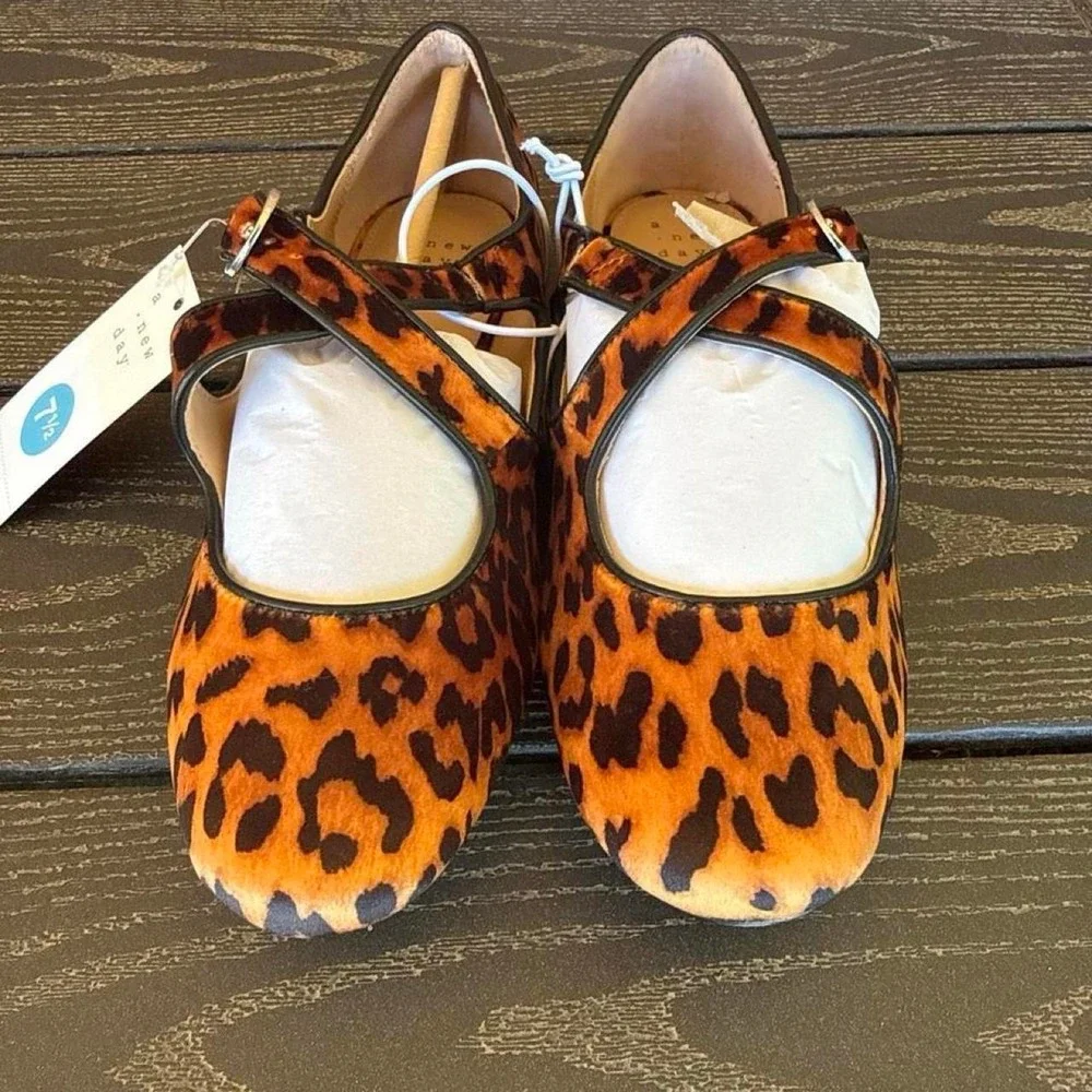 A New Day Women's Leopard Print Tasmin  Mary Jane Flats